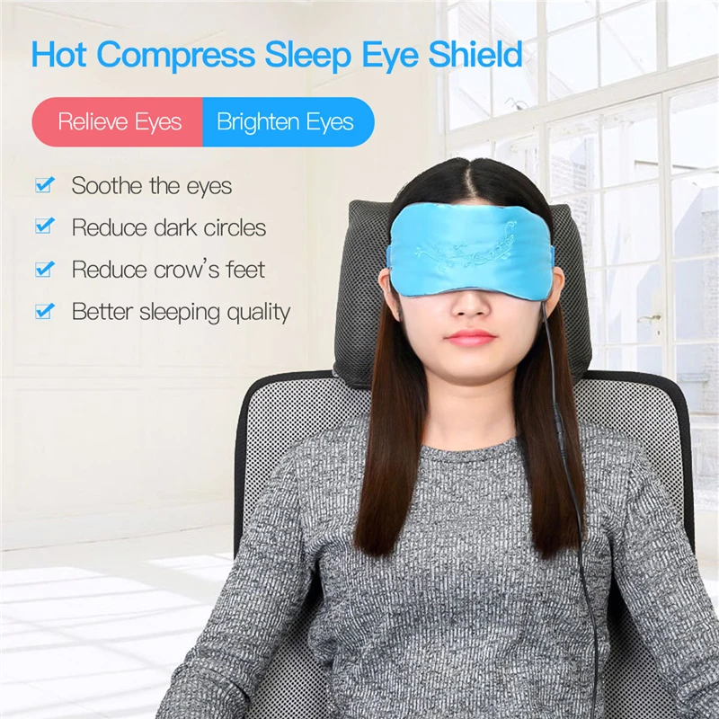 

USB Heat Eye Mask Dry Compress Heating Infrared Hot Pad Flannel Removable Washable Eyeshade Sleep Eye Shield Pressure Remover