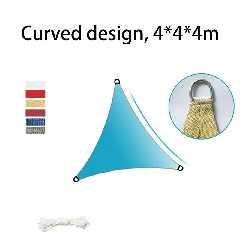 4*4*4 metros UV impermeable triángulos Sol al aire libre sombra vela Material protección ambiental tela de sombreado 4*4*4 metros UV impermeable triángulos Sol al aire libre sombra vela Material protección ambiental tela de sombreado