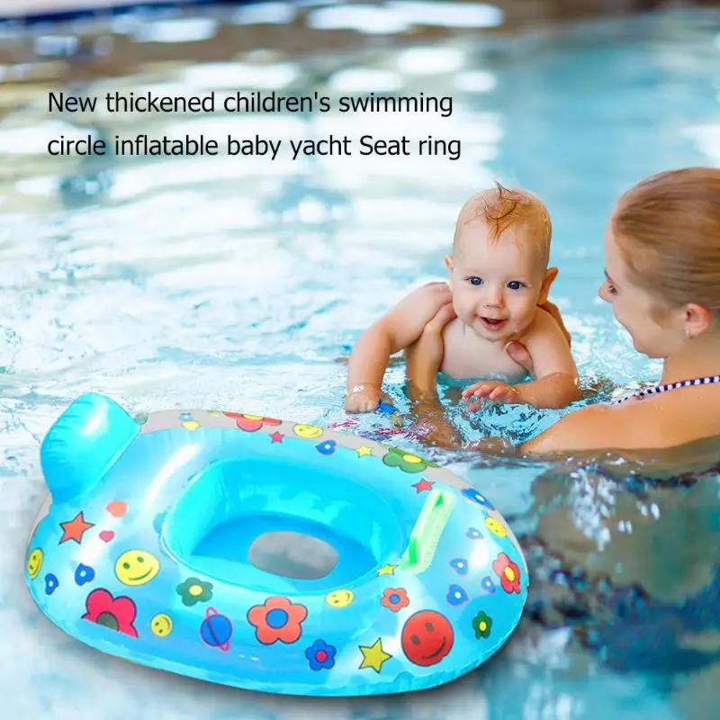 Детские надувные плавательные кольца с мультяшным принтом, безопасные детские поплавок для ванной, круг счастливого лета, пляжные игрушки для плавания