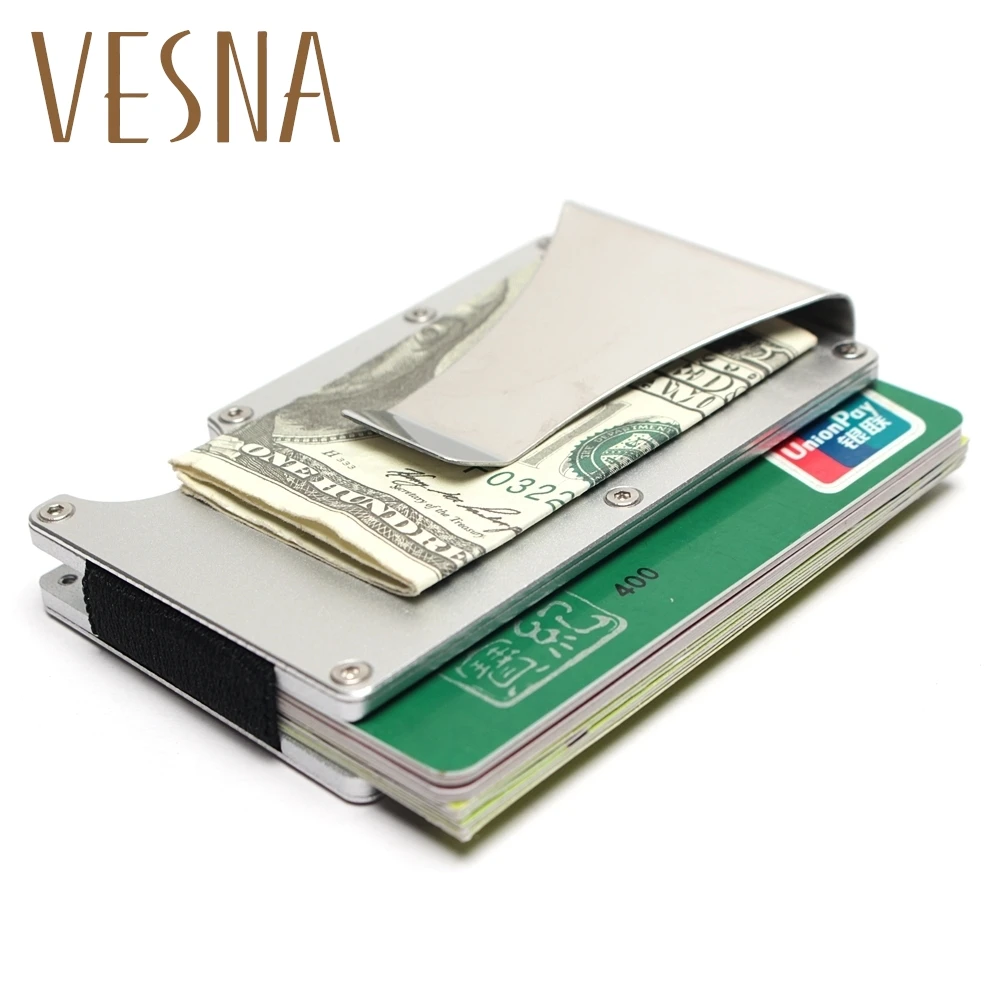 

Vesna Slim Metal Credit Card Holder With RFID Anti-Chief Travel Mini Wallet Man For Rfid Wallet Small Magic Business Card Holder