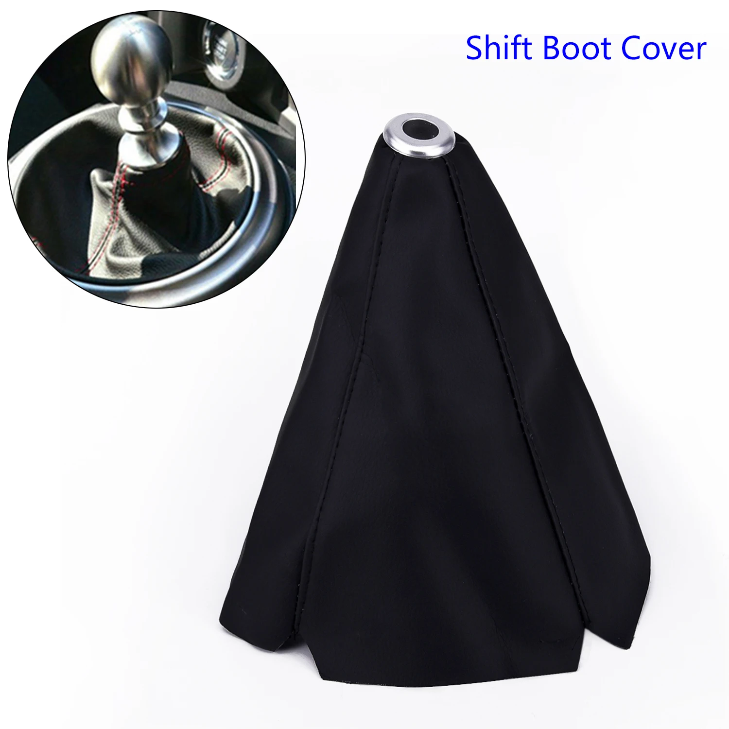

Universal Car PU Leather Gear Stick Shift Shifter Knob Cover Boot Gaiter Black