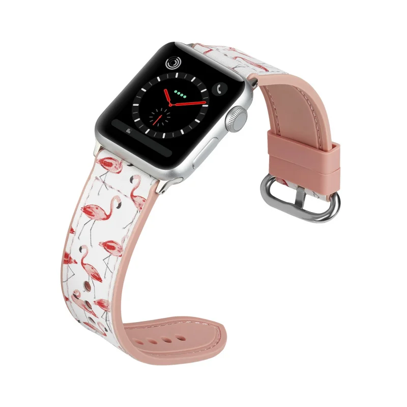 Ремешок из натуральной кожи с силикагелем для Apple Watch Series 5 4 3 2 1 Band 38 мм 42 40 44