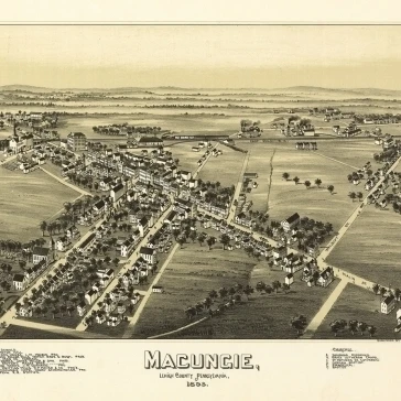 Античная Карта Macungie Pennsylvania 1893 Lehigh графство плакат печать (36x54) | Дом и сад