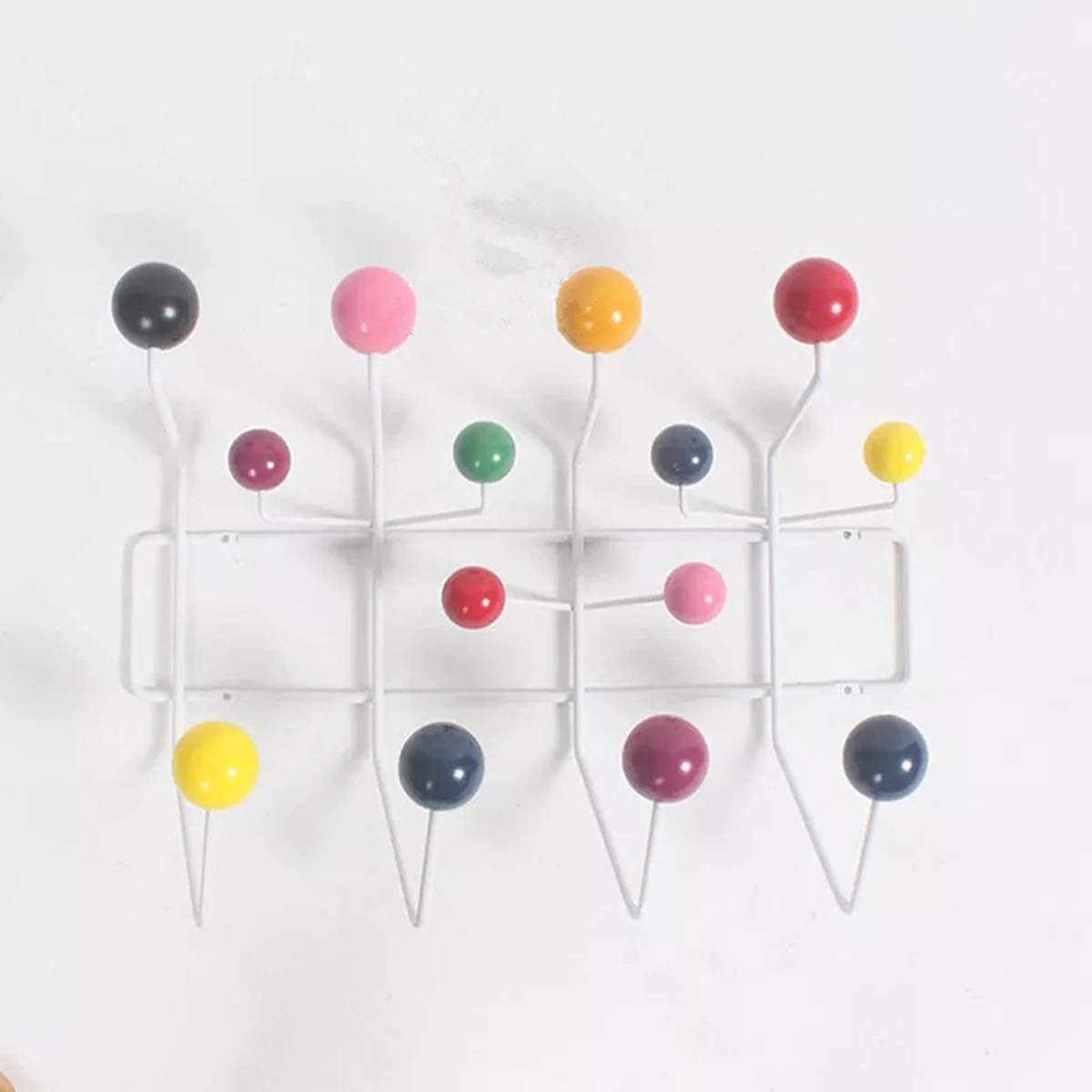 

Wall hanger Wooden Balls Hooks Pretty Home Decoration Multi Color Wall Clothes Hanger Coat Rack Garden Round hook hook