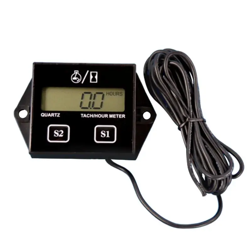 

Motorcycle Digital Tachometer Engine Tach Hour Meter Gauge Inductive For Motorcycle Motor Boat Car Stroke Engine LCD Display