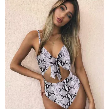 

Meihuida Swimsuit Bikini 2019 Women Sexy Snakeskin Leopard Print Bikini Swimsuit Jumpsuit Romper Bathing Suit Beach Women S-L