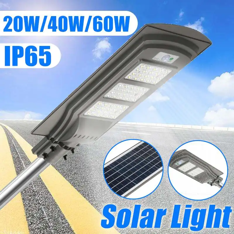 

20W/40W/60W Durable IP65 Waterproof LED Solar Sensor Road Floodlight Motion Sensor Wall Light Outdoor Garden Street Pathway Lamp
