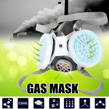 Безопасность дыхательной анти-от пыли, Газа Маска на пол-лица Краски распыления промышленный фильтр Открытый Анти-туман PM2.5 респиратор многоразовые