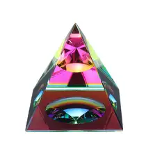 1 ПК прозрачный радужный Pyramid Home Art декор Радуга Цвета с подарочной коробке K9 Кристалл 6 см декоративное украшение для дома ремесла подарок