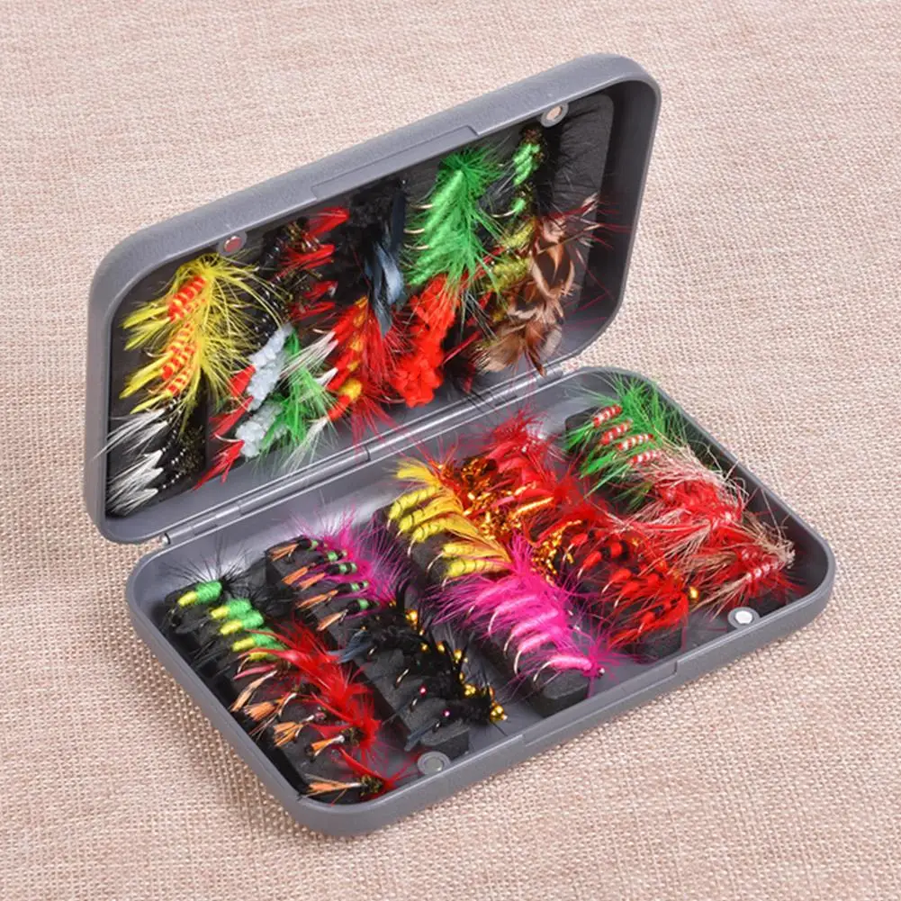 

100pcs/Box Fishing Lure Butter fly Insects different Style Salmon Flies Trout Single Dry Fly Fishing Lures Fishing Tackle