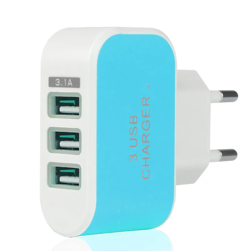 Универсальное домашнее настенное зарядное устройство POWSTRO K 3 USB А адаптер для iPhone