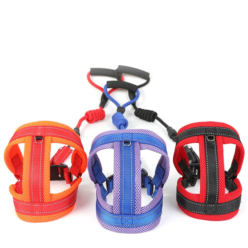 

Dog Harness Leash for Chihuahua Pug Small Medium Dogs Nylon Mesh Puppy Cat Harnesses Vest Reflective Walking Lead Petshop Sets