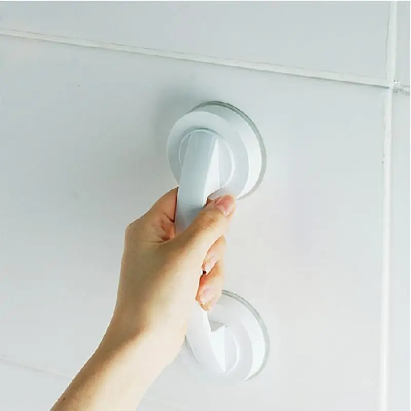 

Vacuum Sucker Suction Cup Handrail Grip Anti Slip Bathroom Safety Helping Handle ABS Smooth Surface Grab Bar Glass Bathroom Door