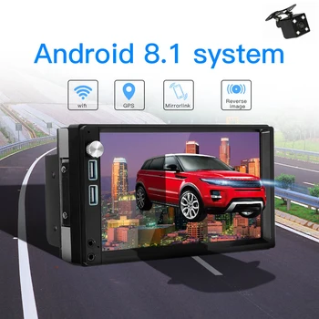 

Android 8.1 Car MP5 Player GPS Navigation 2 Din 7" Media Player Touch Screen 2USB AUX FM Radio WiFi Bluetooth Car Stereo Video