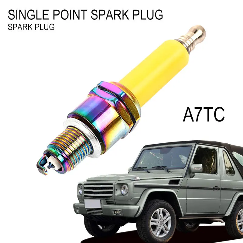 

Gold Spark Plug 70 mm A7TC Motorcycle Scooter Iridium GY6 Gold Spark Plug 10 mm thread for Motorcycle Scooters ATVs Go Karts