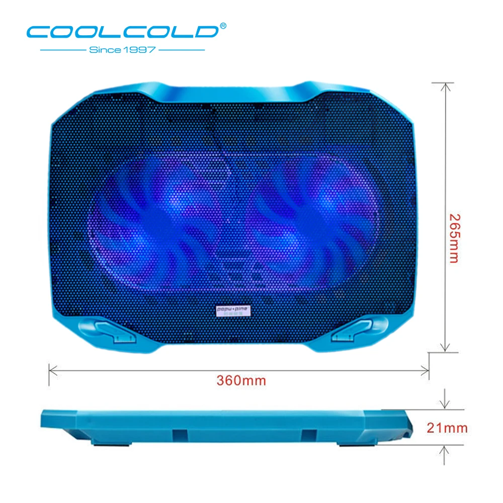 COOLCOLD вентилятор для ноутбука охлаждения 5 в с питанием от USB подставка 11 'ཋ