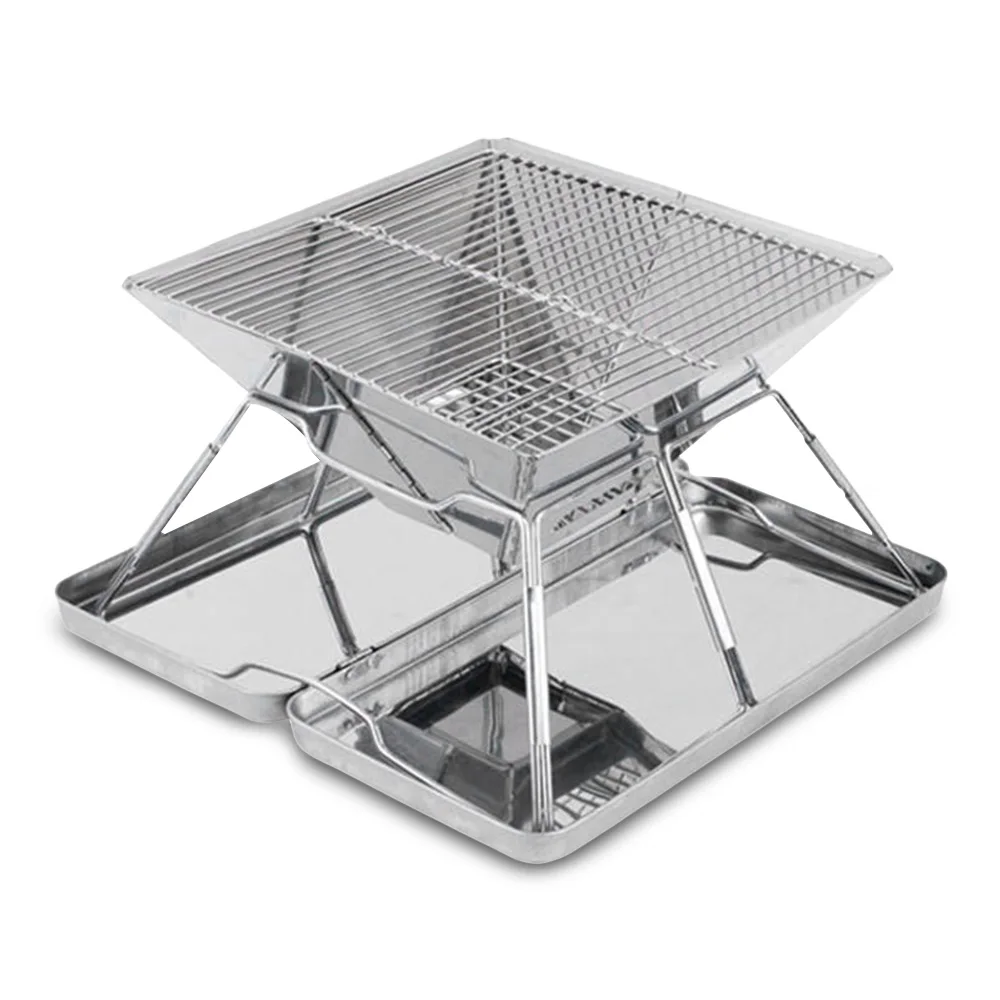 

Outdoor Thick 304 Stainless Steel Barbecue Grill Folding Charcoal Stove Safe and Hygienic Camping BBQ Party Outdoor Stove Grill
