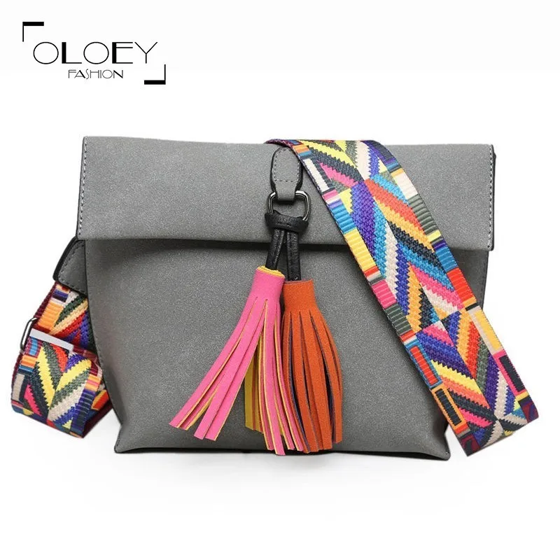 Oloey 2019 Pu Leather Women Fashion Bucket Messenger Bags With Tassel Luxury Shoulder Bag For Ladies Handbag Small Purse |