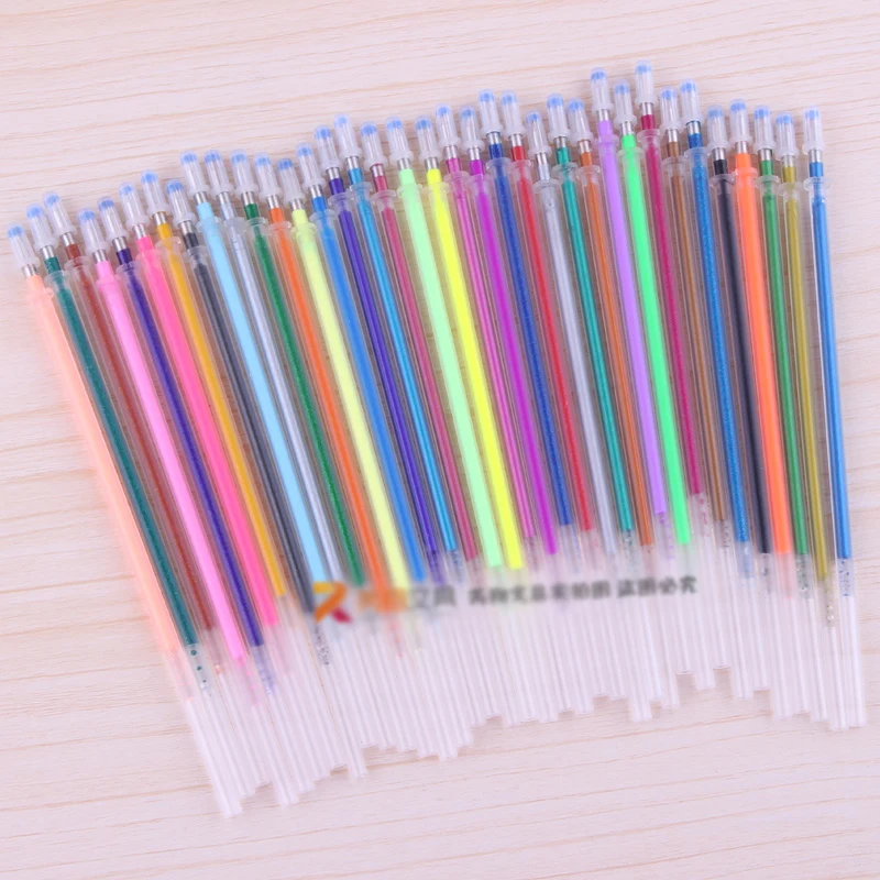 

36PCS Creative New 36 Colors A Set Flash Ballpoint Gel Pen Highlight Refill Color Full Shinning Refill Painting Pen