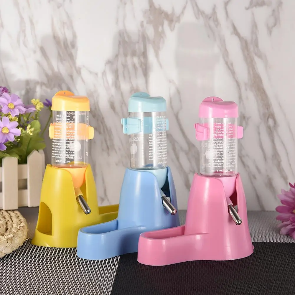 

80ml Function 3 In 1 Hamster Water Bottle Food Container For Small Pets Squirrel Guinea Pig Chinchilla Drinking Feeding Rest