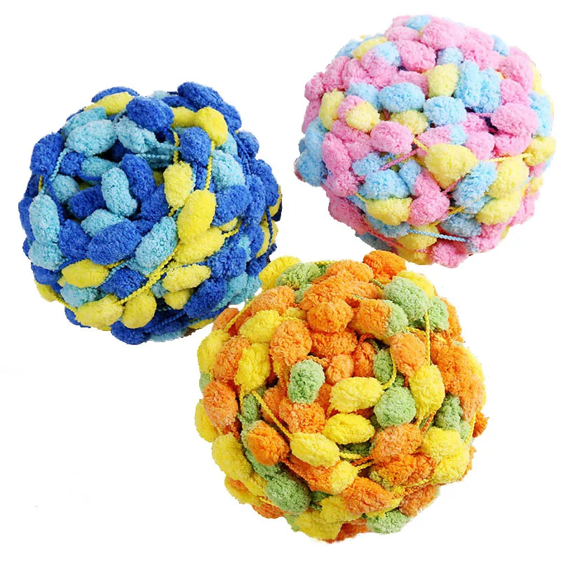 

3 balls/lot 400g Thick Woolen Big Rainbow Pom Pom Yarn Soft Baby Cashmere Yarn Hand Knitting Crochet Yarn for DIY Cushion AQ051