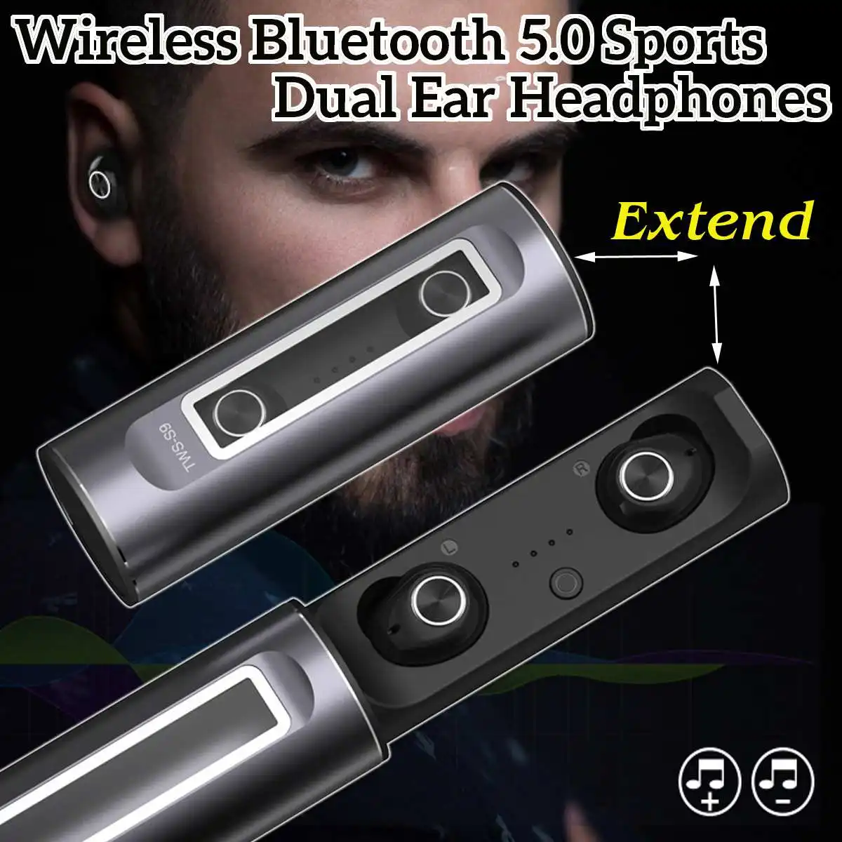 

Auto In-Ear Wireless bluetooth 5.0 Waterproof Sports Dual Ear Noise Cancelling Headphones Headset Bilateral Stereo Comfortable