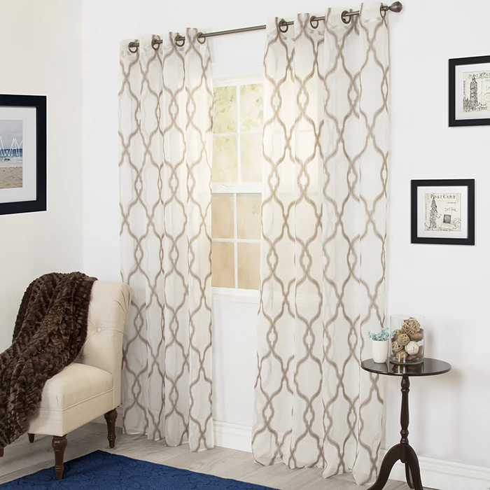 Роскошная домашняя занавеска Elisa Emboidered panel-95 &quot-Taupe | Дом и сад