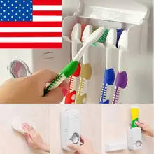 Автоматический Дозатор зубной пасты и 5 держатель для зубной щетки настенный держатель для ванной комнаты