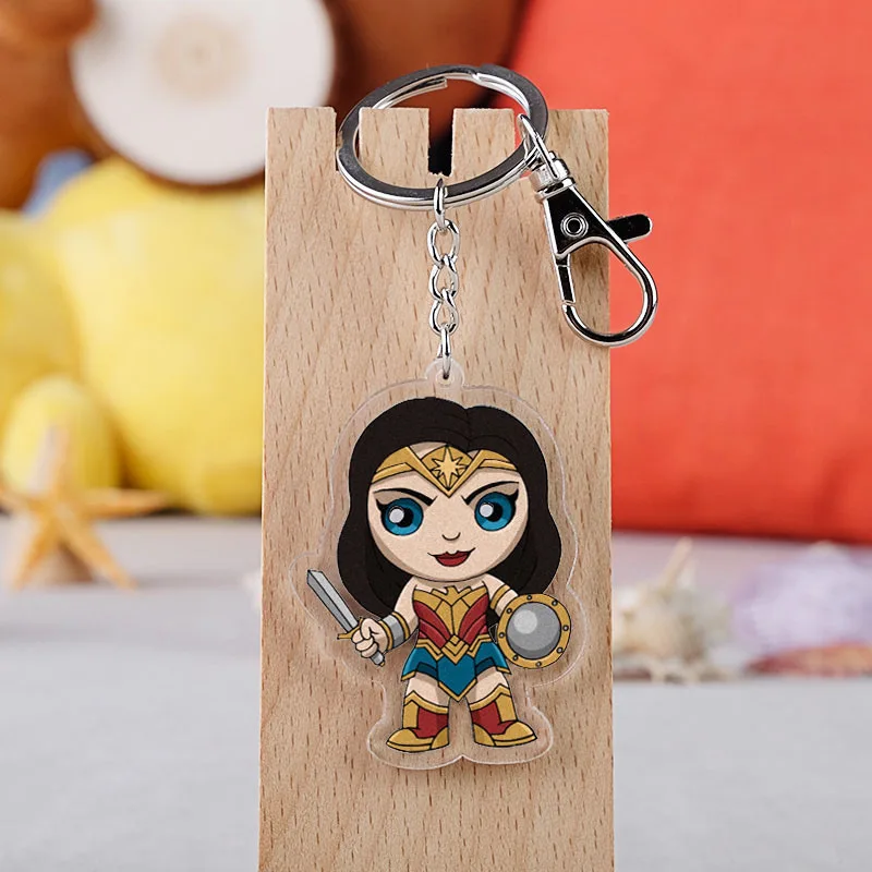 

DC Movie Wonder Woman Cosplay Keychain Steel Bone Arrow Man Acrylic Car Key Holder Chain Pendants Keyrings