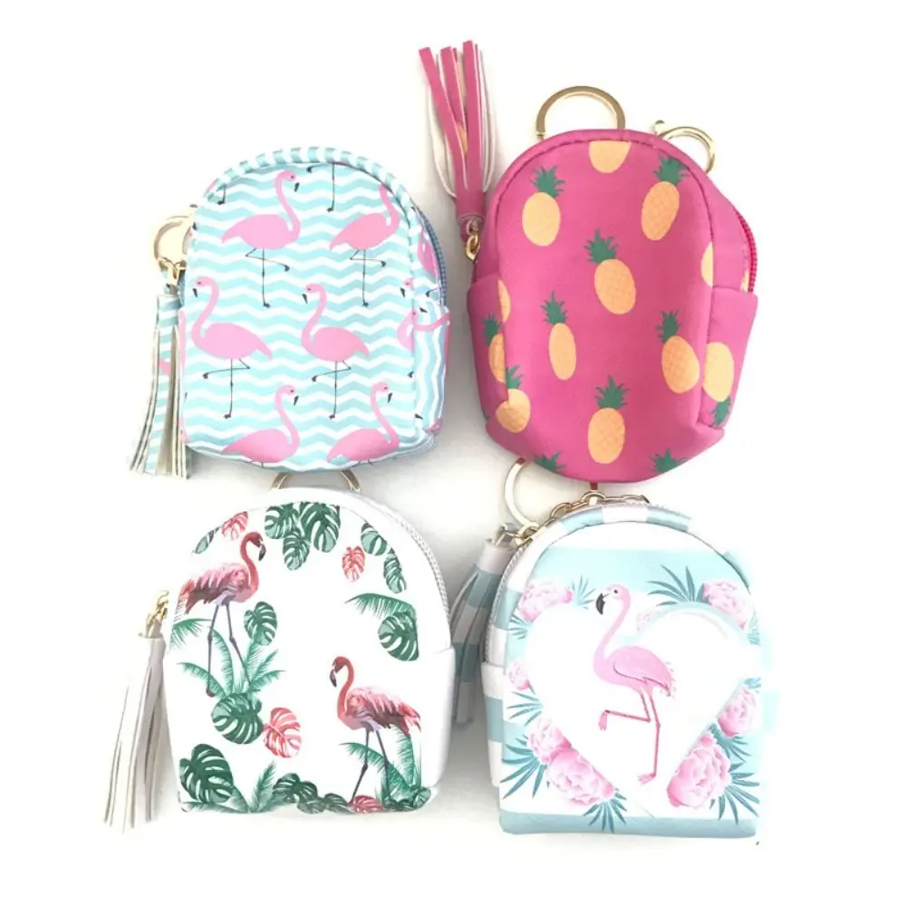 

Cute Flamingo Bag Shaped Key Chain Coin Purse Zipper Small Wallet Personalized Handbag Purse Pendant Jewelry Coin Pouch Purses