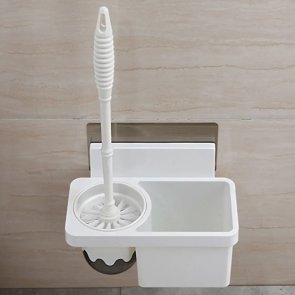 

Self-Adhesive Toilet Brush Base Bathroom Cleaning Brush Holder Toilet Storage Stand Rack