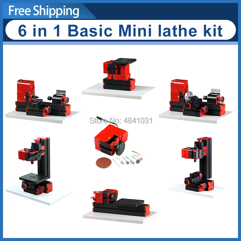 

Z6000 6 in 1 Mini Lathe Kit/ DIY 24W Basic Mini lathe kit,24W 20,000r/min, Standardized children education,BEST Gift