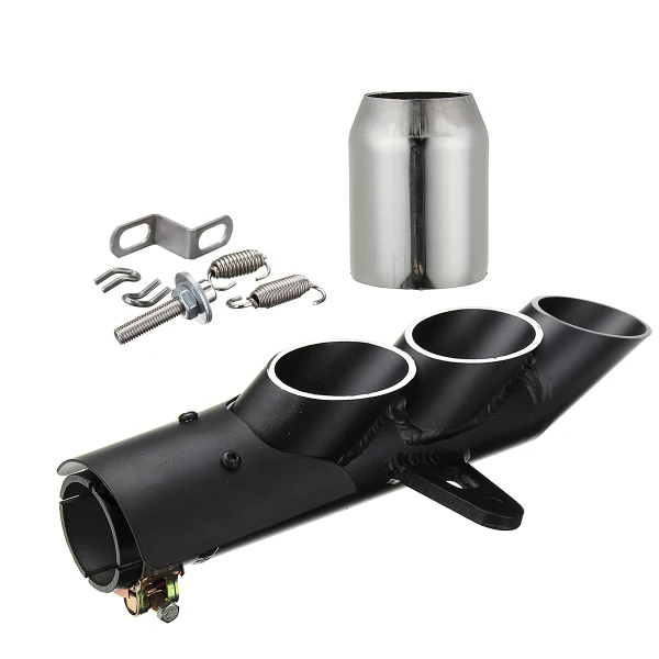 

51mm Motorcycle Exhaust Three-outlet Muffler Pipe Mounting Clamp w/Silencer for Akrapovic for Honda for Yamaha for Kawasaki