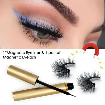 

Magnetic Liquid Eyeliner With A Three-magnetic 1 pair Waterproof False Eyelashes