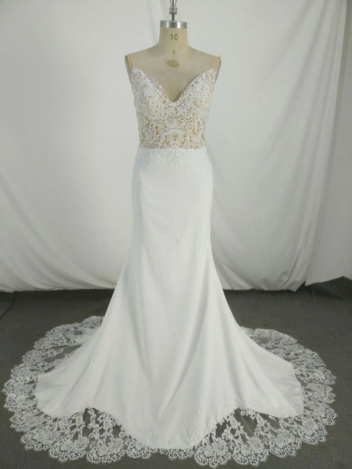 

Mermaid Spaghetti Straps Nude Top See Through Ivory Evening Dresses For Women Formal