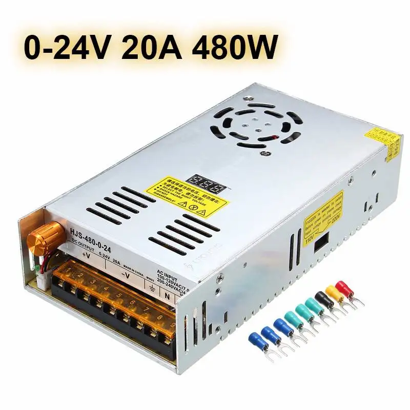 

480W AC110/220V To DC 0-24V/0-48V Adjustable Switch Power Supply Adapter LED Lighting Transformer Driver For LED Strips Lights