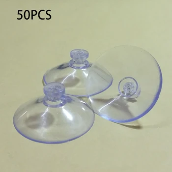 

50 Pcs Clear Suction Cup without Hooks,30mm Transparent Reusable Mushroom Suction Cup Plastic Sucker Pads for Glass 30mm