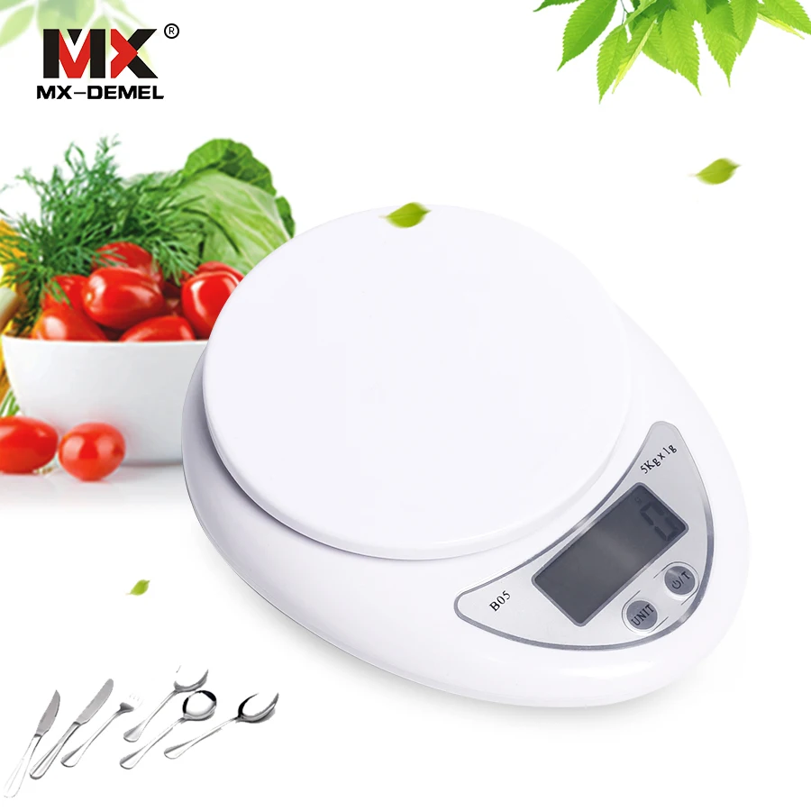MX DEMEL 5kg / 1g Accurate Electronic LED AAA * 2 Digital Kitchen Personal Scale Food Weighting