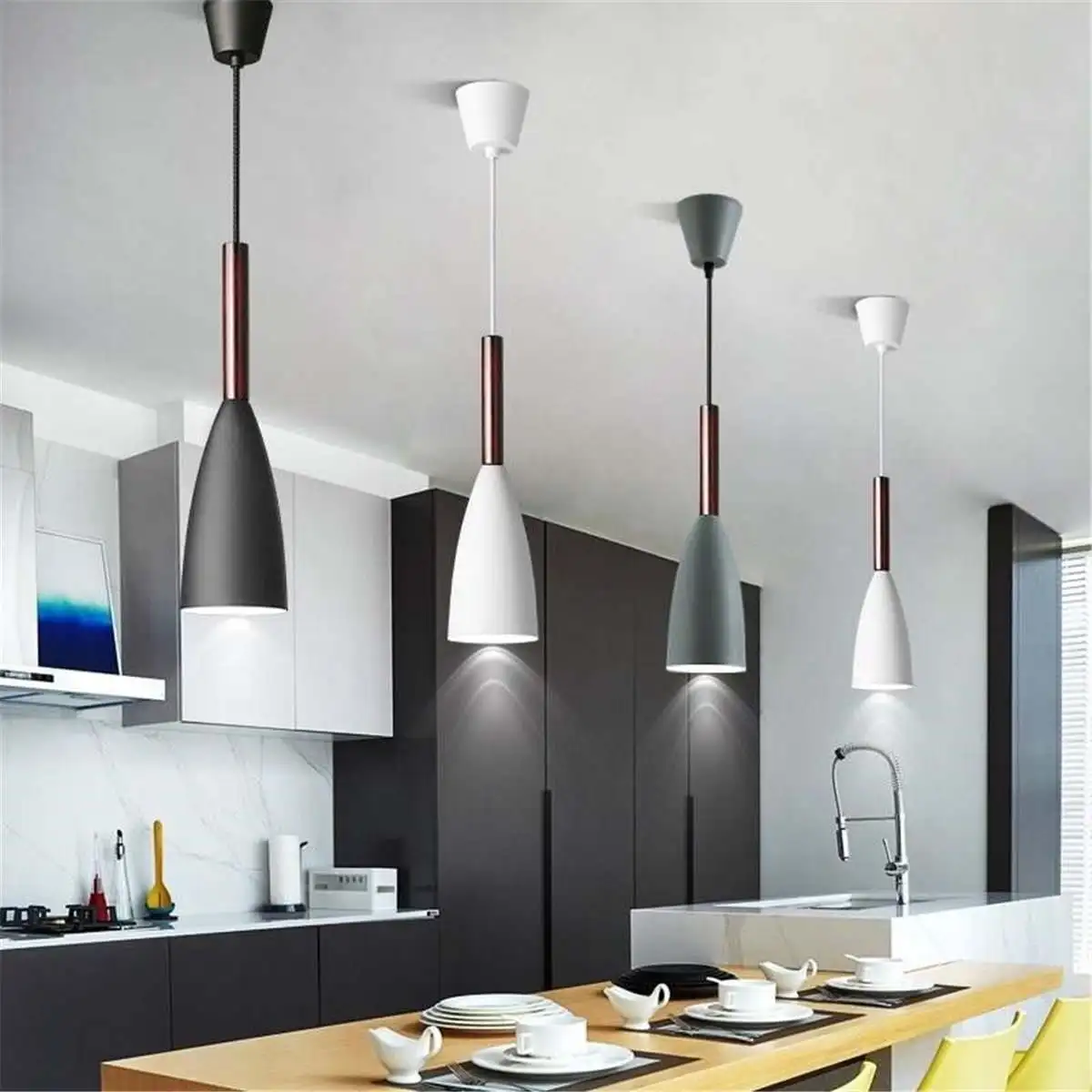 

Modern LED Hanging lamp Vintage Loft Pendant Lights/Pendant Lamps Aluminum Suspension luminaire Wood Hanging Lightings Kitchen