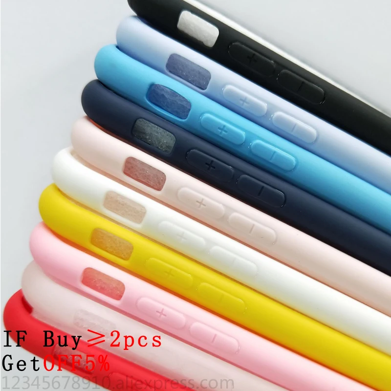

for iphone 6 case on iphone 5s 7 6 6s 8 PLUS X XS case tpu Simple Solid Color Ultrathin Candy Color Back Cover Matte Phone case