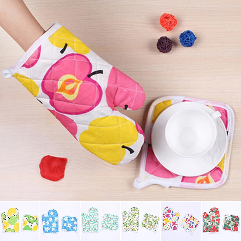 2pcs/set Practical Microwave Glove Pad Heat Proof Mat Kitchen Baking Tool | Дом и сад