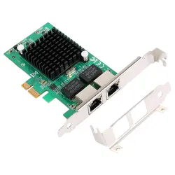 Gigabit Ethernet Pci-E плата сетевого контроллера 10/100/1000 Мбит/с, Rj45 X2 двойной 2 Порты и разъёмы Pcie сети сервера Интерфейс сетевой карты ада