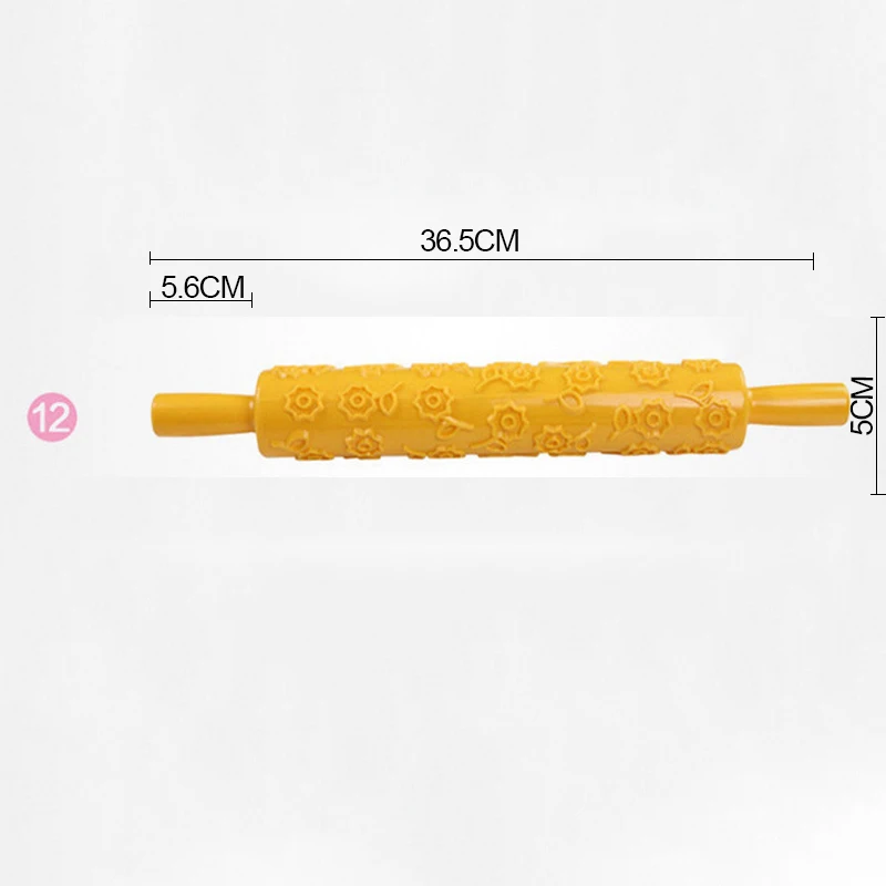 Pastic антипригарный Fondant Rolling Pin тиснение торт тесто ролик украшения ремесла DIY