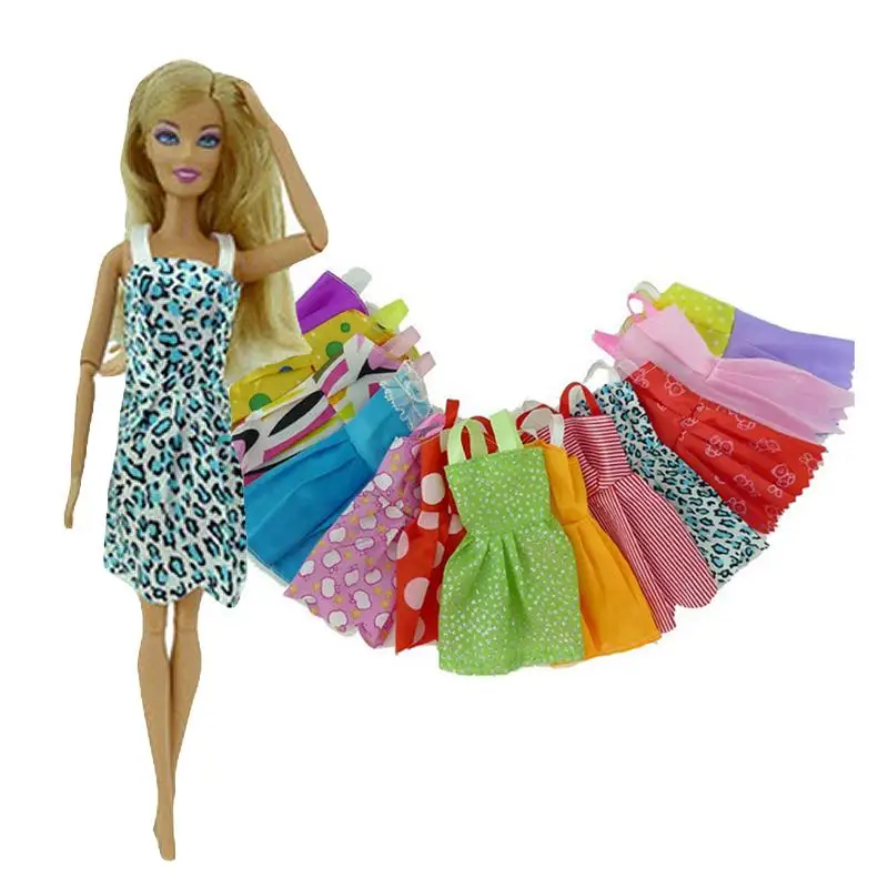 

10PCS / Set 30CM Dolls Handmade Clothes Toys Skirt Small Party Dress Style Random Doll Dress Drop Shipping For Girls Colorful