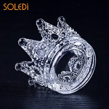 

Crown Candlestick Crystal Ashtray High Borosilicate Wedding Centerpieces Christmas Decorations for Home Candle Holders 3DZT033