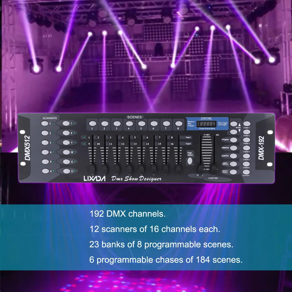 Контроллер освесветильник DMX 192 каналов DMX512 консоль для сценического освещения