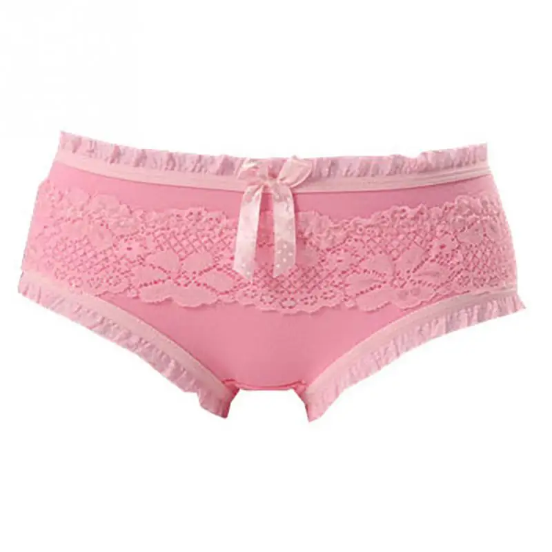 

2019 New Woman Bow Panties Sexy Lingerie Cotton Briefs Solid Color Lace Underpants
