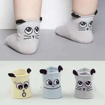 

New born Baby socks floor socks Cute Kids Boys Girls 3D combed cotton Print Socks Cotton infant Anti-slip Floor Socks 2-4Y