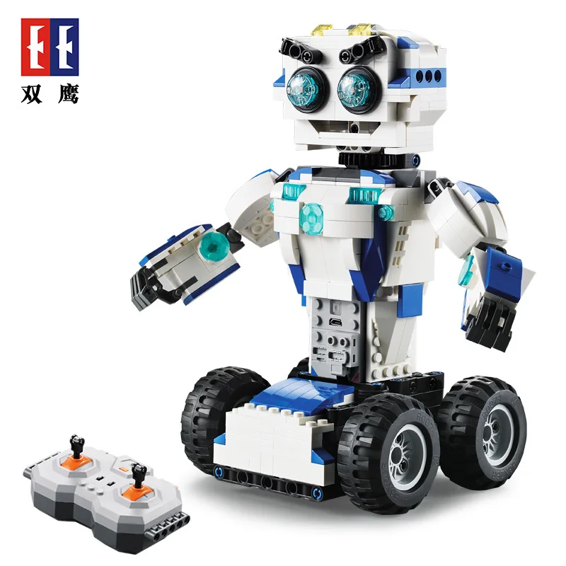 

Cada Double E Intelligent Robot Electric Transformation Ground Car Remote Control Compatible Assembly Building Rc Block Boy Gift