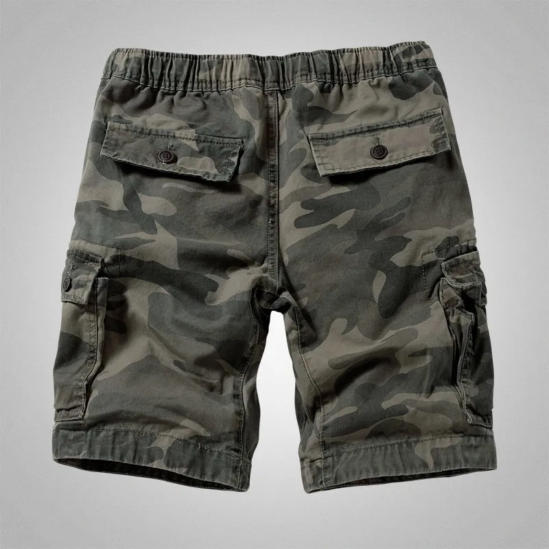 Mens Camouflage Shorts Cargo Military Shorts Casual Multi Pocket Solid Color Loose Shorts Men Army Short 3